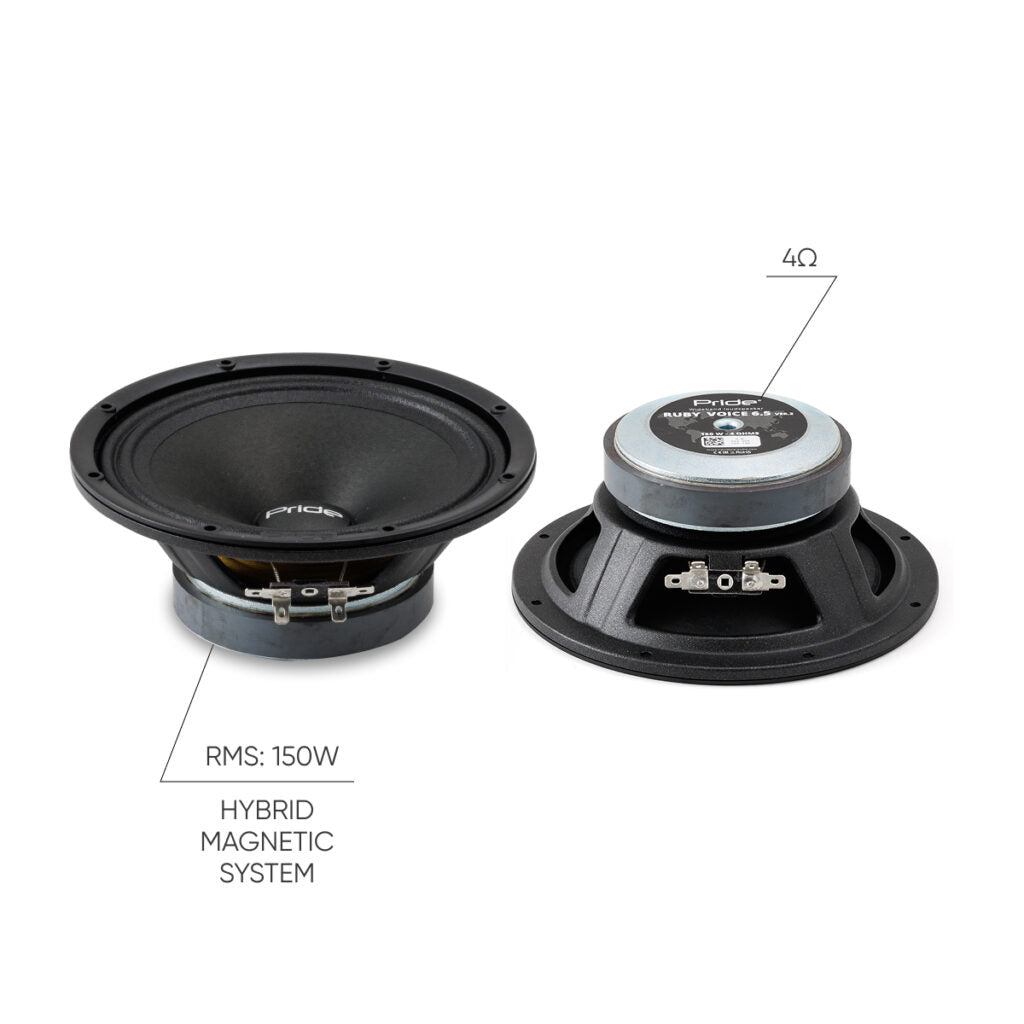 Pride Audio RUBY-VOICE-6.5-V2 Pride Ruby Voice 6.5 v2 Speakers RMS 150W Size 6,5" (pair) — view 1