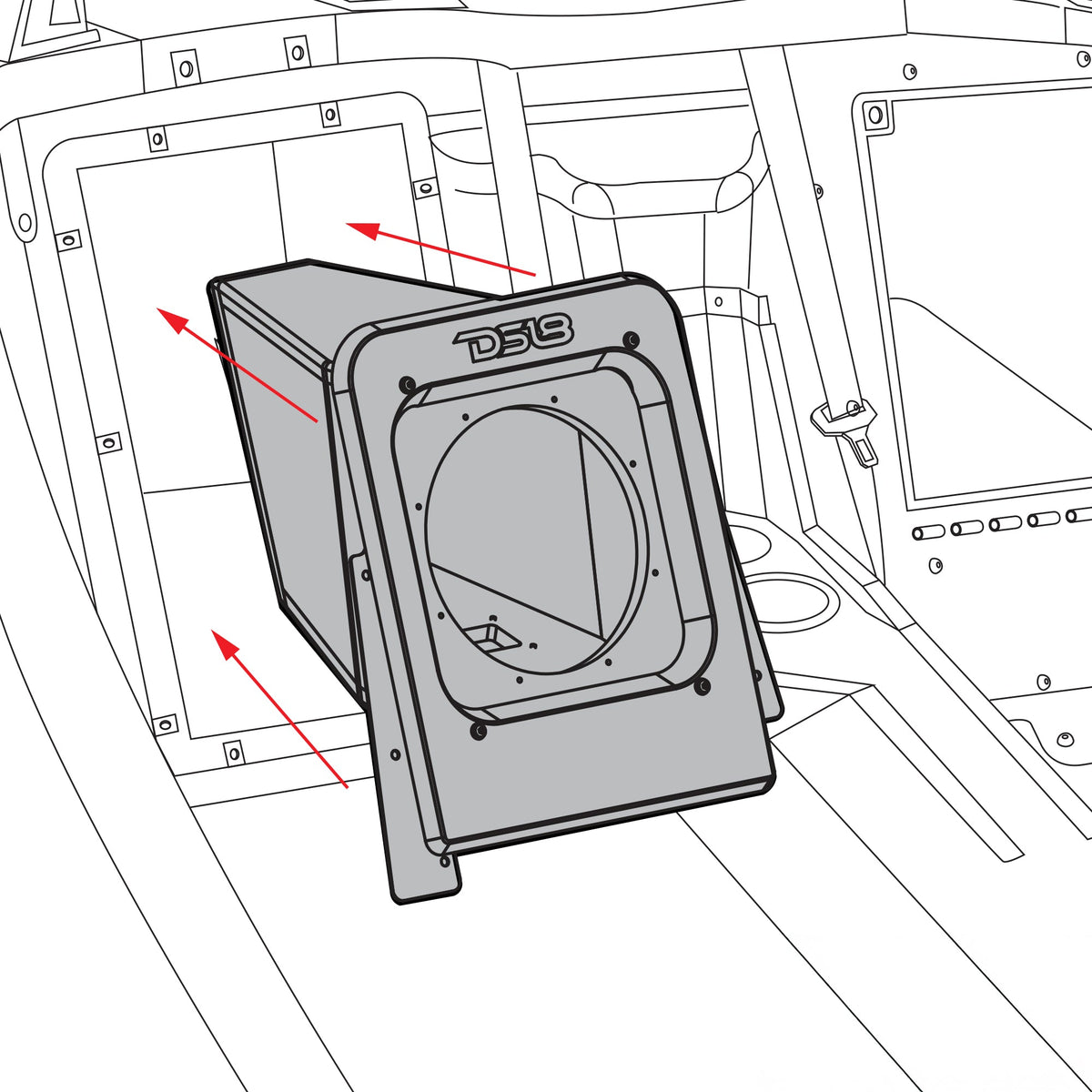 DS18 SLG-RSUB10XL Rear Subwoofer Sealed Enclosure Fits 10" Subwoofer — view 3