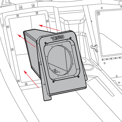 DS18 SLG-RSUB10XL Rear Subwoofer Sealed Enclosure Fits 10" Subwoofer — view 3