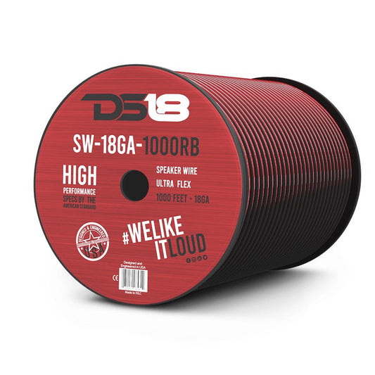 DS18 SW-18GA-1000RB 18-GA Red and Black SPEED SPEAKER WIRE