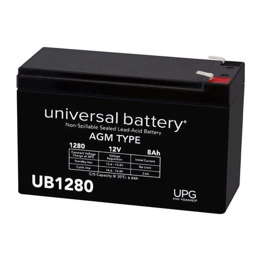 Universal Battery UB1280-F1 UPG UB1280 12 Volt 8.0Ah With F1 Terminals AGM Sealed Lead Acid Battery — view 1