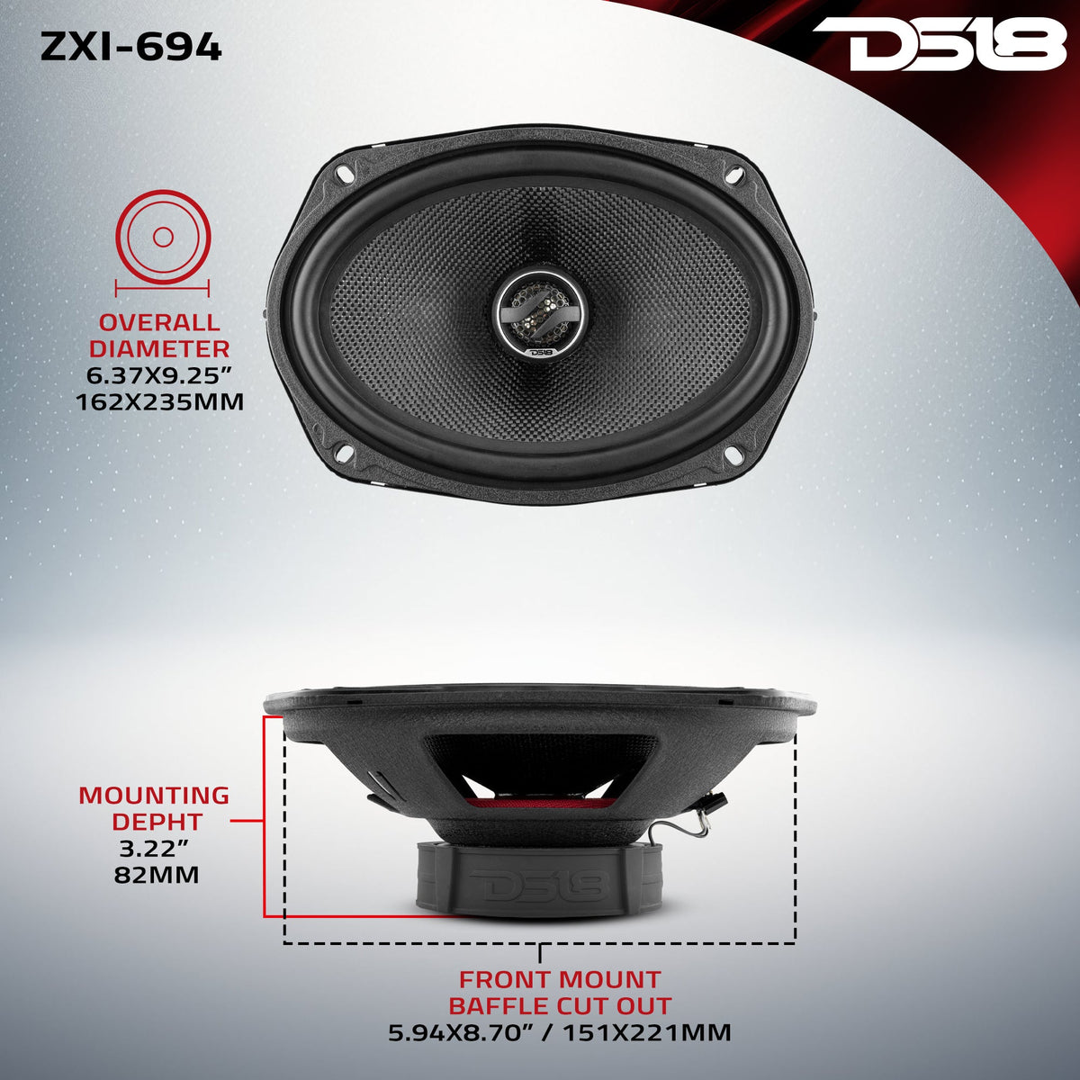 DS18 ZXI-694 6x9" Coaxial — view 7