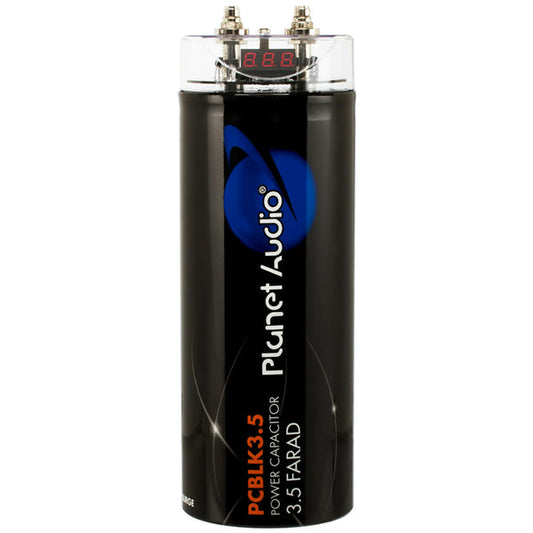 Planet Audio PCBLK3.5 Car Capacitor – 3.5 Farad, Energy Storage, Enhance Bass From Stereo, Warning Tones, LED Voltage Meter — view 2