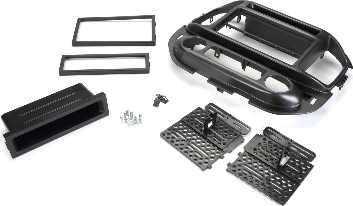 American International GMK-329BM Double DIN Black Stereo Dash Kit with Optional Storage Pocket for 2015-Up Chevrolet Colorado/GMC Canyon (Metallic Black) — view 1