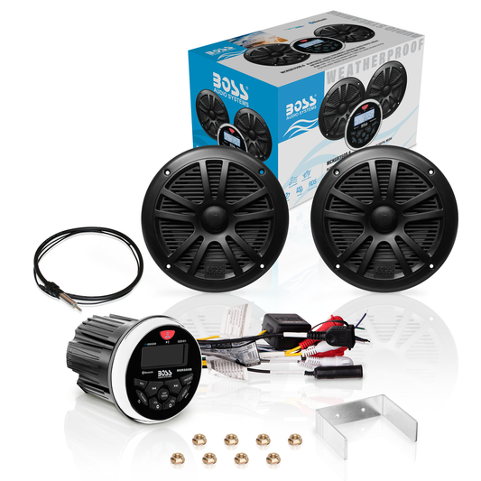 Boss Audio Systems MCKGB350B.6 Weatherproof Marine Gauge Receiver and Speaker Package — view 1