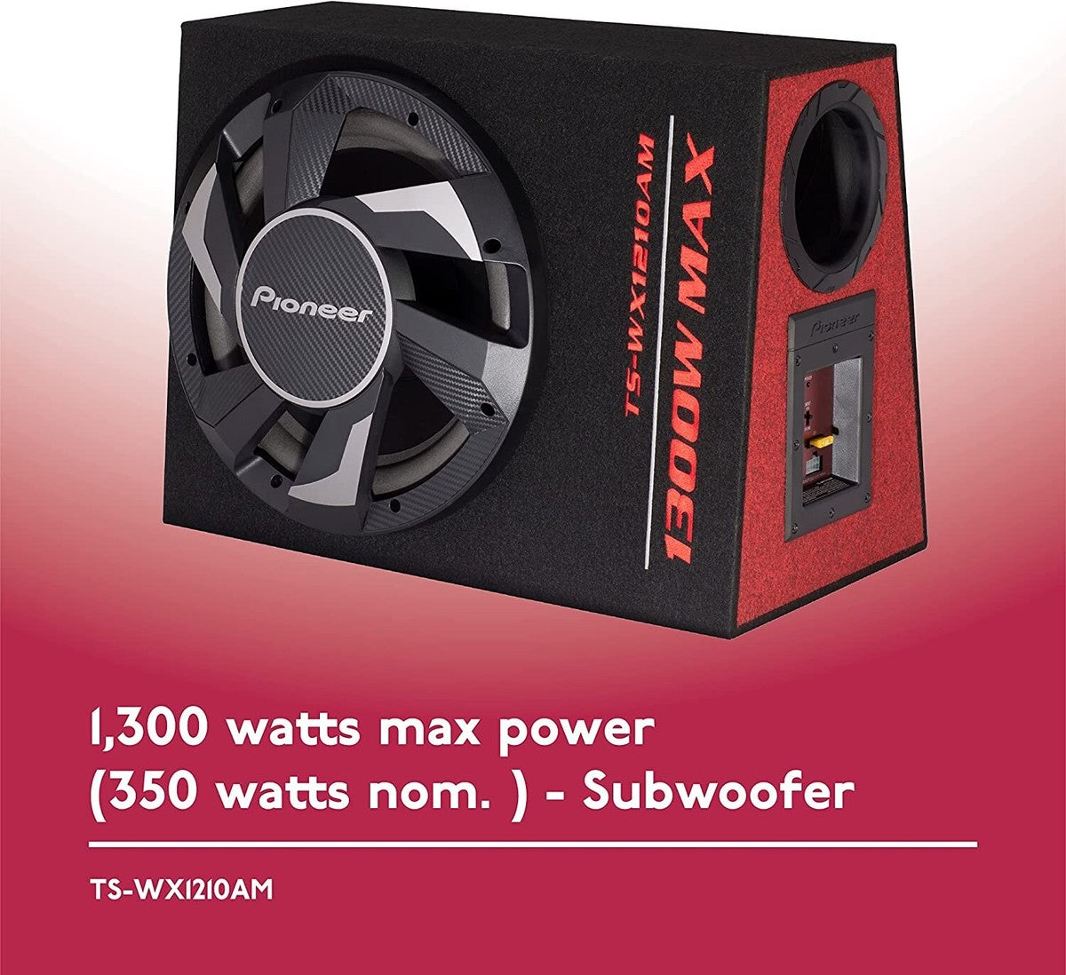 Pioneer TS-WX1210AM 12” 1300 Max Power Ported Enclosure Active Subwoofer with Built-in Amplifier — view 4