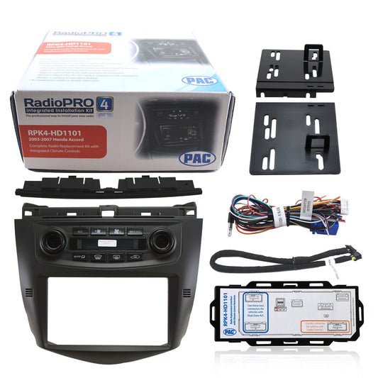 PAC RPK4-HD1101 Integrated Radio Replacement Dash Kit with Climate and Steering Wheel Controls for 2003-2007 Honda Accord — view 1
