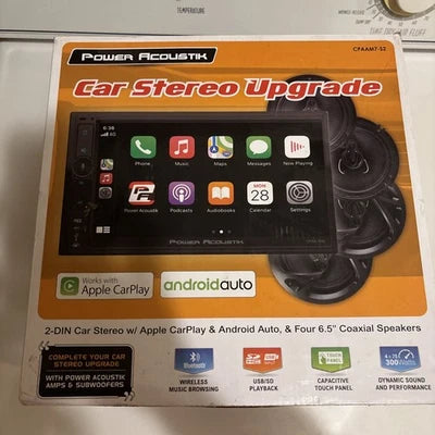 Power Acoustik Car Stereo Combo | Car Play/Android Auto Receiver & (4) 6.5" Speakers | 7" HD LCD with Capacitive Touchscreen & Bluetooth | Double Din | CPAAM7-S2 — view 1