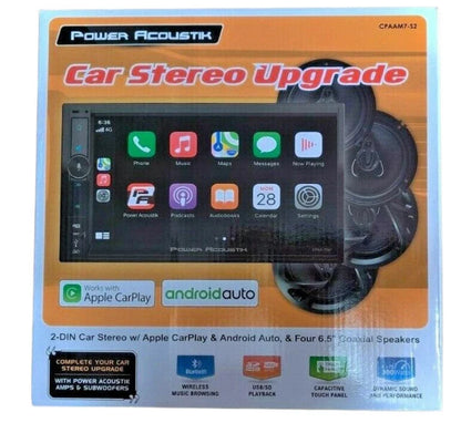 Power Acoustik Car Stereo Combo | Car Play/Android Auto Receiver & (4) 6.5" Speakers | 7" HD LCD with Capacitive Touchscreen & Bluetooth | Double Din | CPAAM7-S2 — view 2