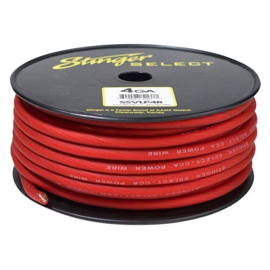 Stinger Select SSVLP4R 4GA Ultra-Flexible CCA Power Wire - Matte Red, 100 FT Length — view 1