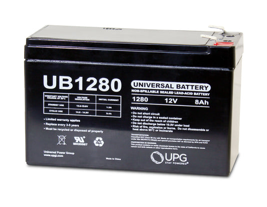 Universal Battery UB1280-F1 UPG UB1280 12 Volt 8.0Ah With F1 Terminals AGM Sealed Lead Acid Battery — view 2