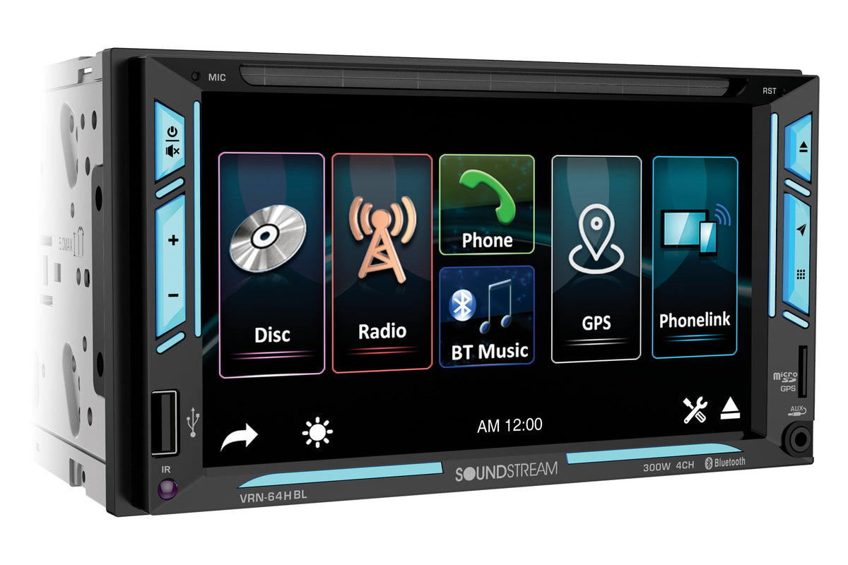 Soundstream VR-64HBL 6.2” 2-DIN DVD/CD Touchscreen Headunit w/ Bluetooth & Phone — view 1