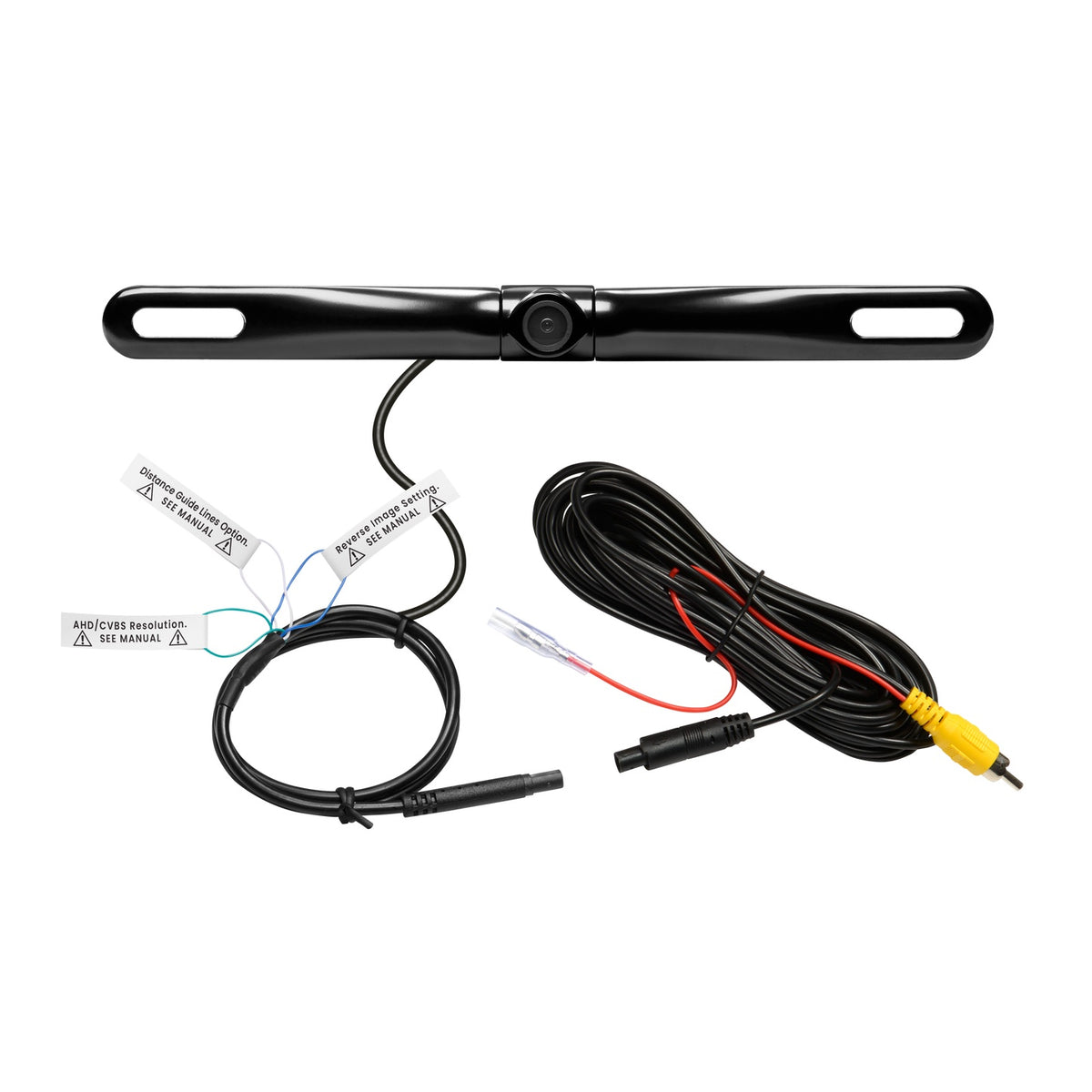 BOSS Audio Systems LPCB36 Car Rear View Backup Camera - License Plate Mount, High Resolution, Easy Mounting, 170° Wide Angle View, Waterproof, Low Light Friendly, Distance Guide View